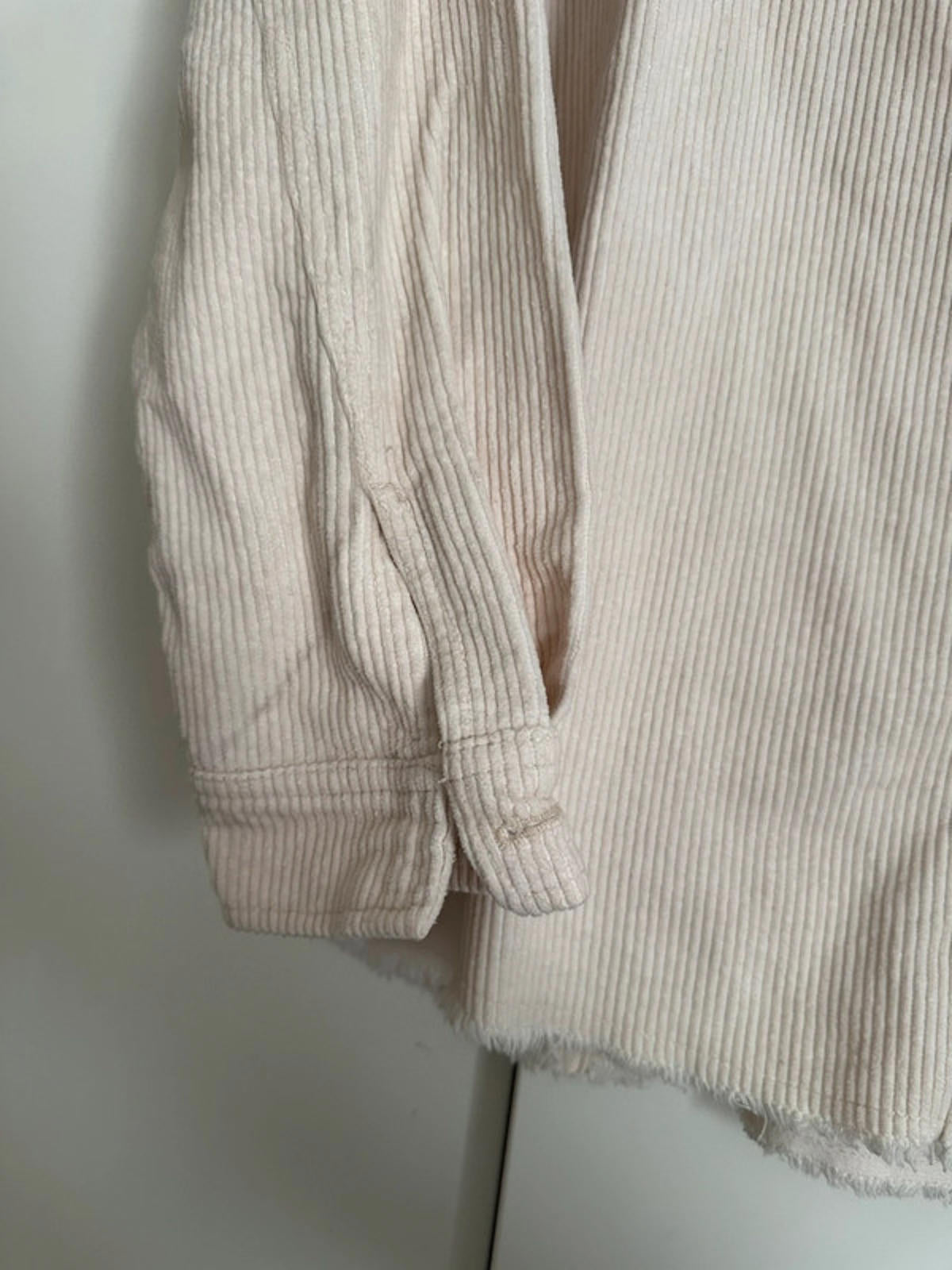 Zara Corduroy Button-Up Shirt - Soft Cream Hue