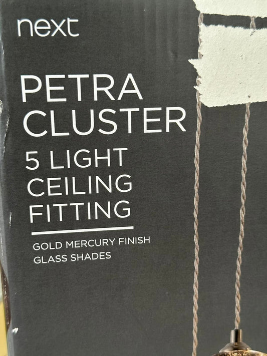 Next Petra Cluster 5 Light Ceiling Fitting – Gold Mercury Finish