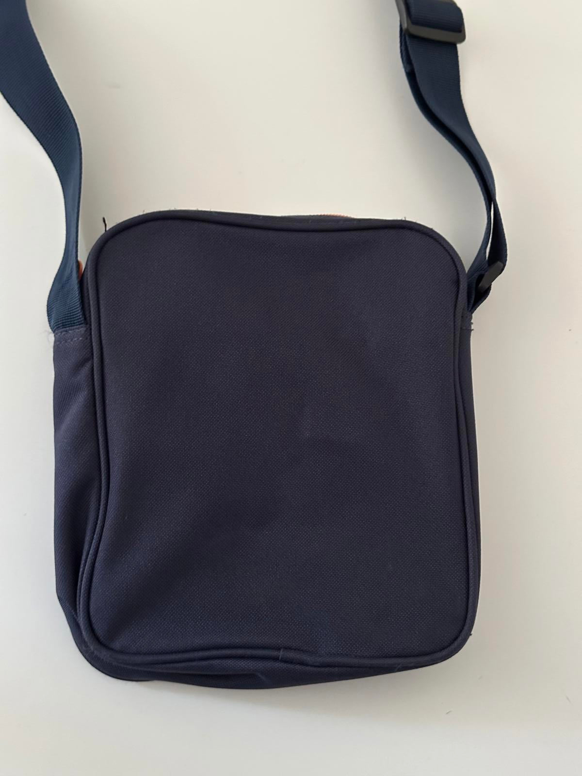 Bench Crossbody Shoulder Bag – Navy with Orange Logo
