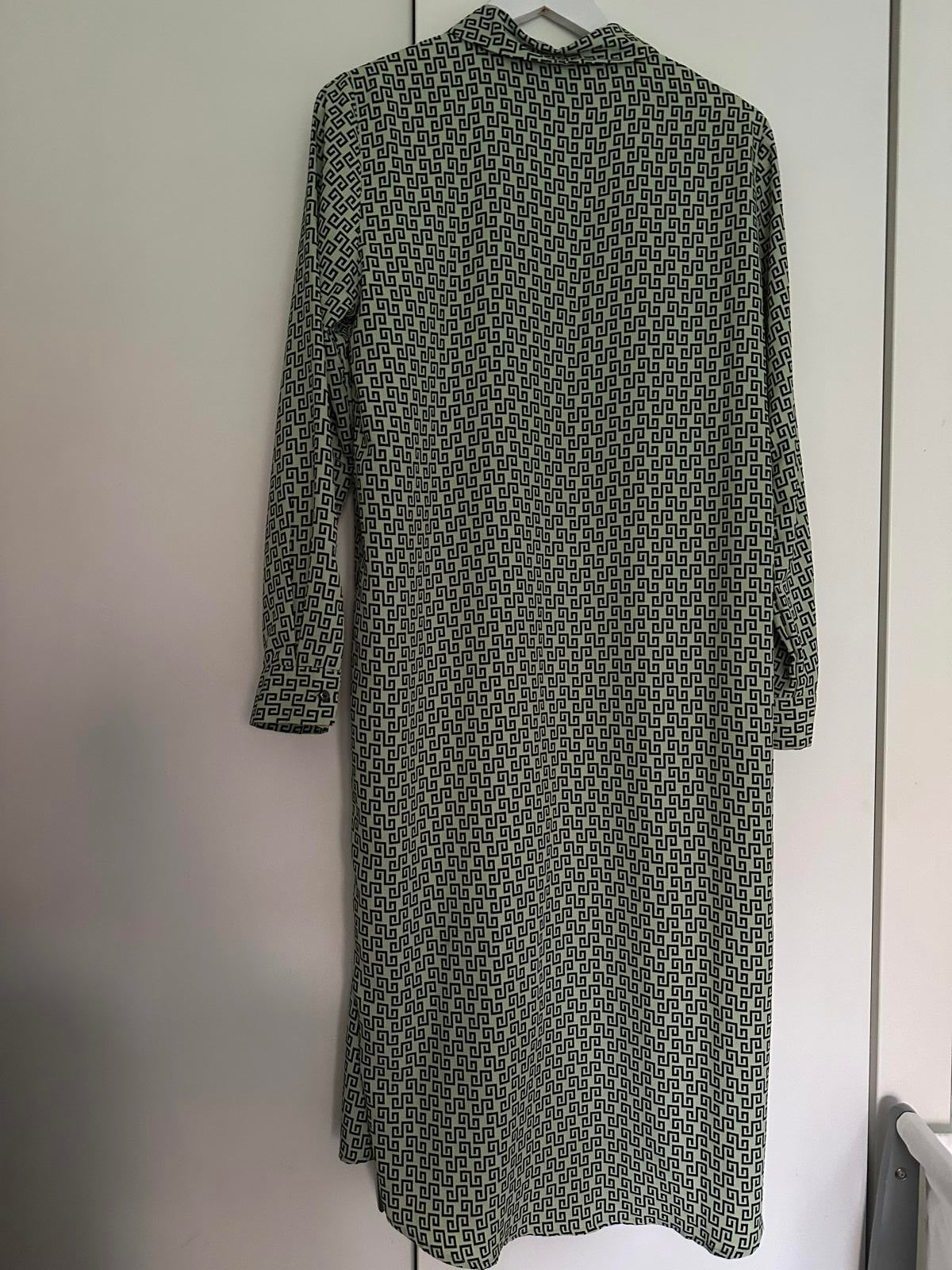 Vero Moda Geometric Shirt Dress Button-Through Midi, Collared, Long Sleeve