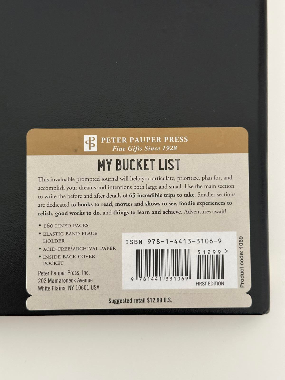 Peter Pauper Press "My Bucket List – Living the Dream" Guided Journal