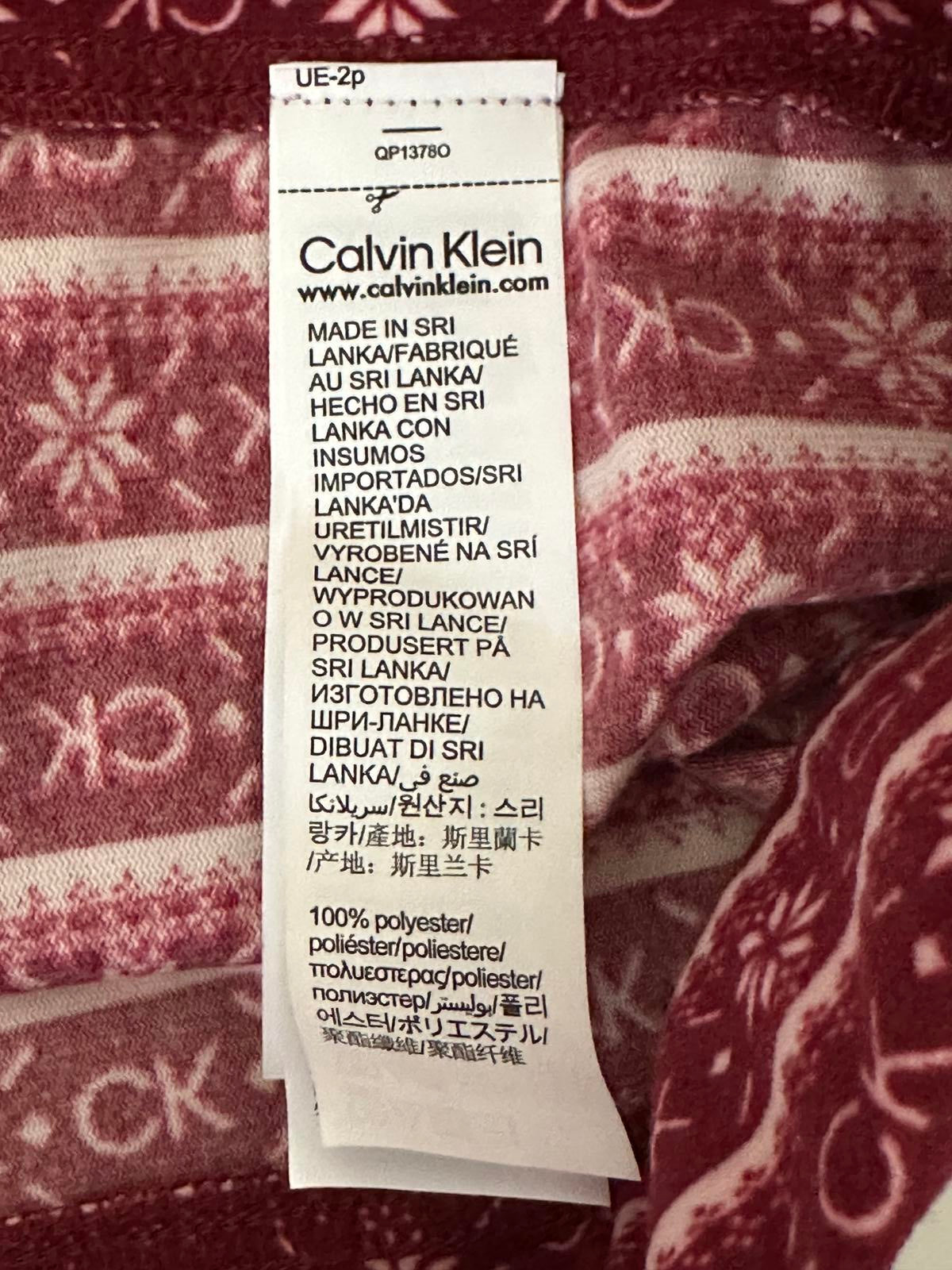 Calvin Klein Women's Festive Print Sleep Shorts – Red & White