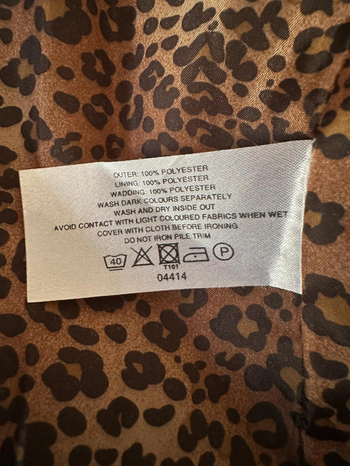 EWM Pure Classics Ladies Coat – Size 16 – Fur Trim & Leopard Print Lining