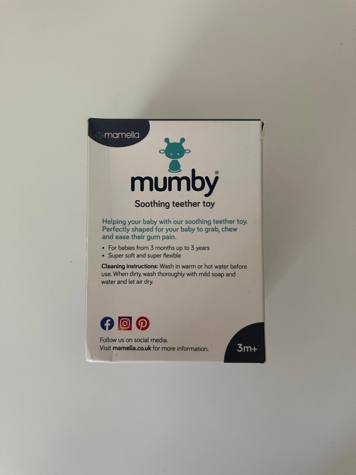 Mumby Mamella Soothing Teether Toy – Pink Mushroom Design (3m+)
