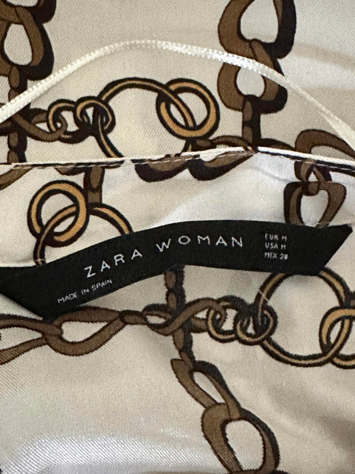 Zara Woman Chain Print Tunic Blouse