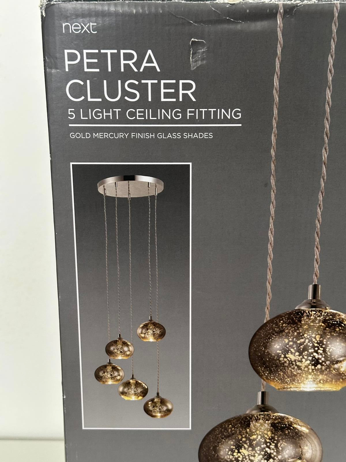 Next Petra Cluster 5 Light Ceiling Fitting – Gold Mercury Finish