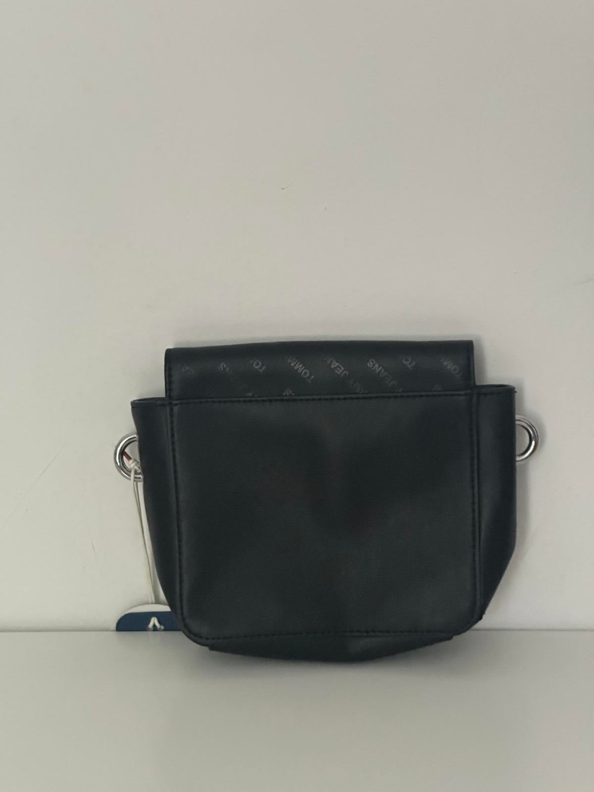 Tommy Jeans Black Crossbody Bag with Red Logo Strap