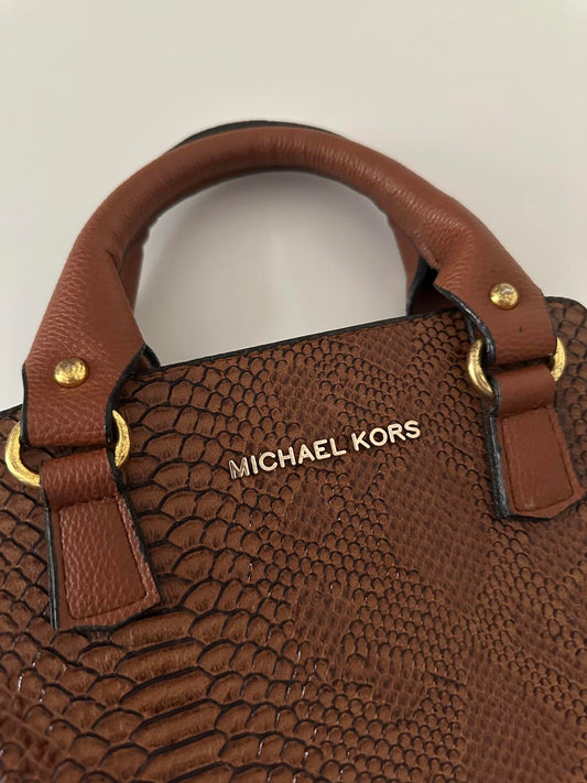Michael Kors Brown Snake-Effect Leather Handbag