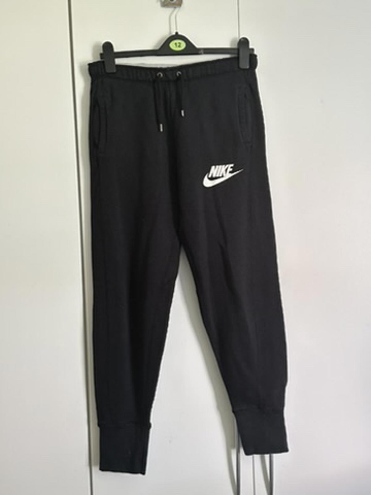 Nike Black Joggers with White Logo – Men's Size Small