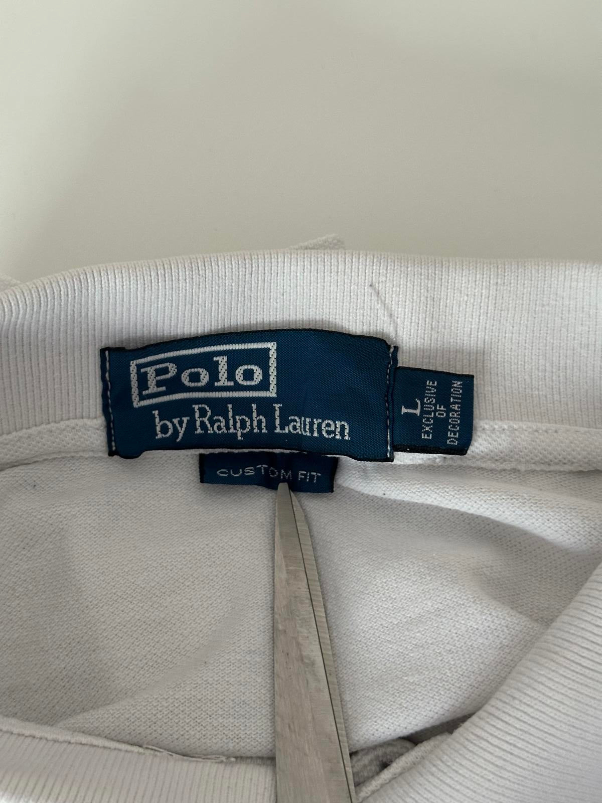 Polo Ralph Lauren Men's White Custom Fit Polo Shirt – Size L