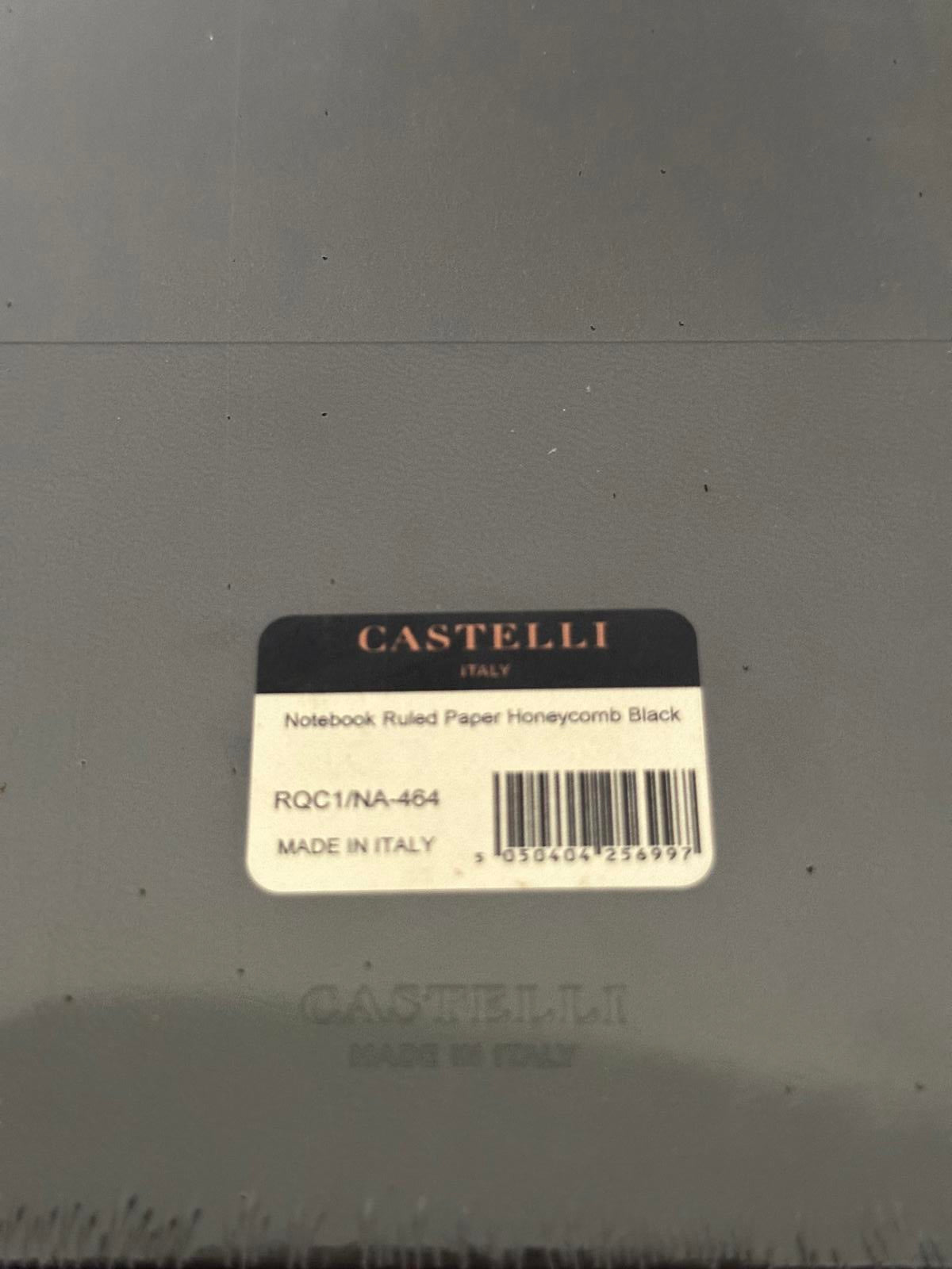 Castelli Italy Honeycomb Ruled Notebook – Black & Gold Luxury Design