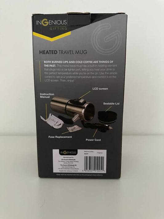 Ingenious Heated Travel Mug – 12V Stainless Steel Digital Display Car Mug