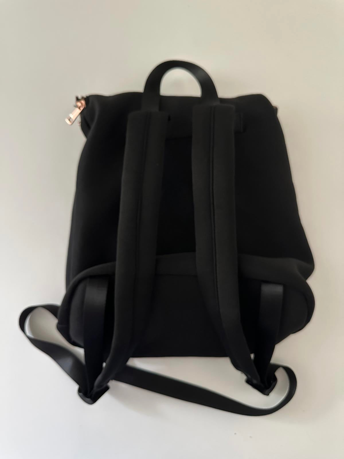 New Look Black Backpack with Rose Gold Zip Detail