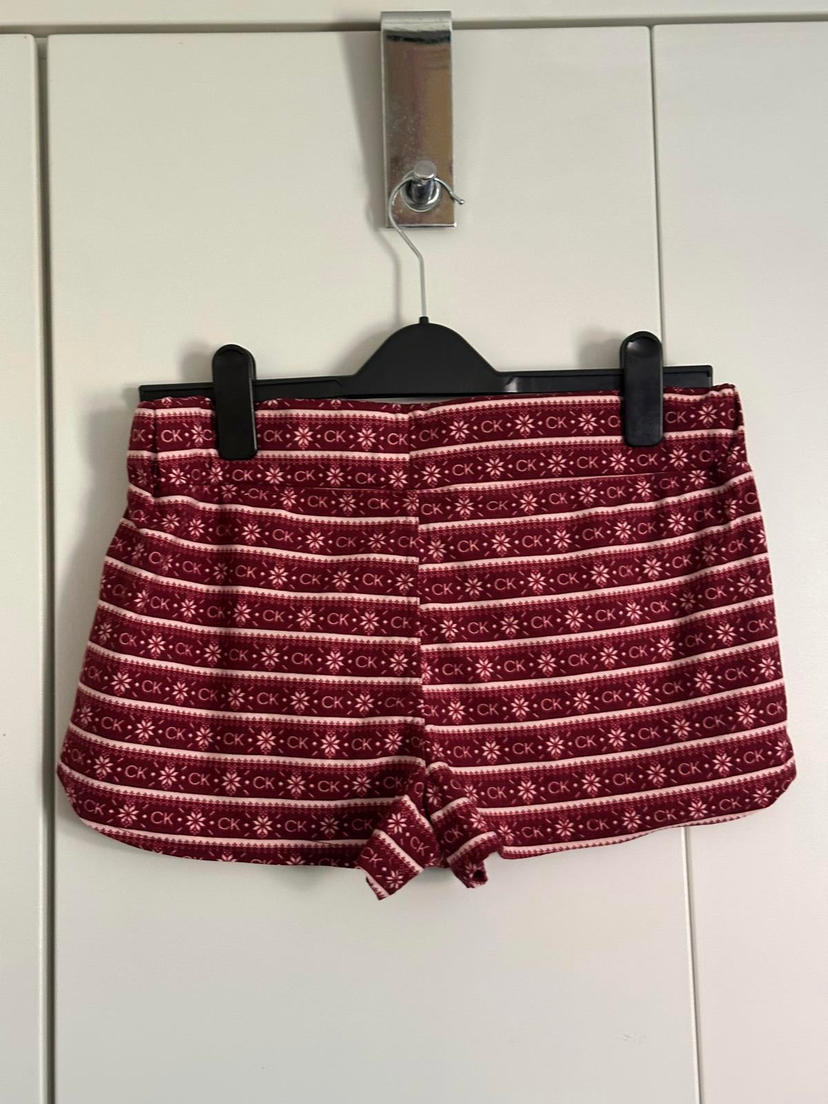 Calvin Klein Women's Festive Print Sleep Shorts – Red & White