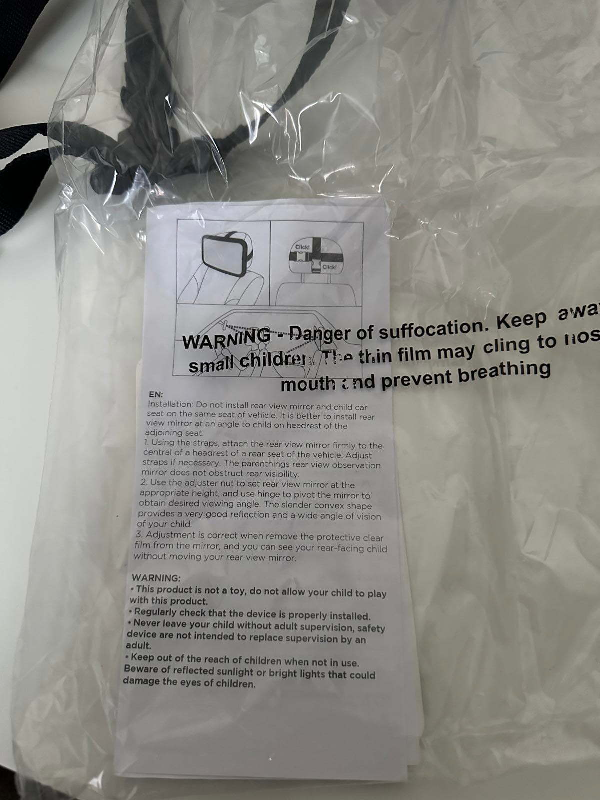 Parenthings Baby Car Mirror Large, Wide-Angle Mirror, Adjustable Straps