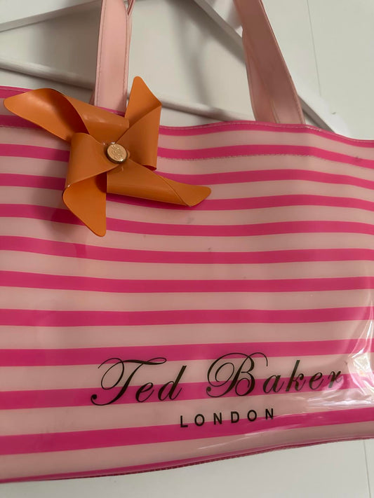 Ted Baker Striped Tote Bag with Pinwheel Bow