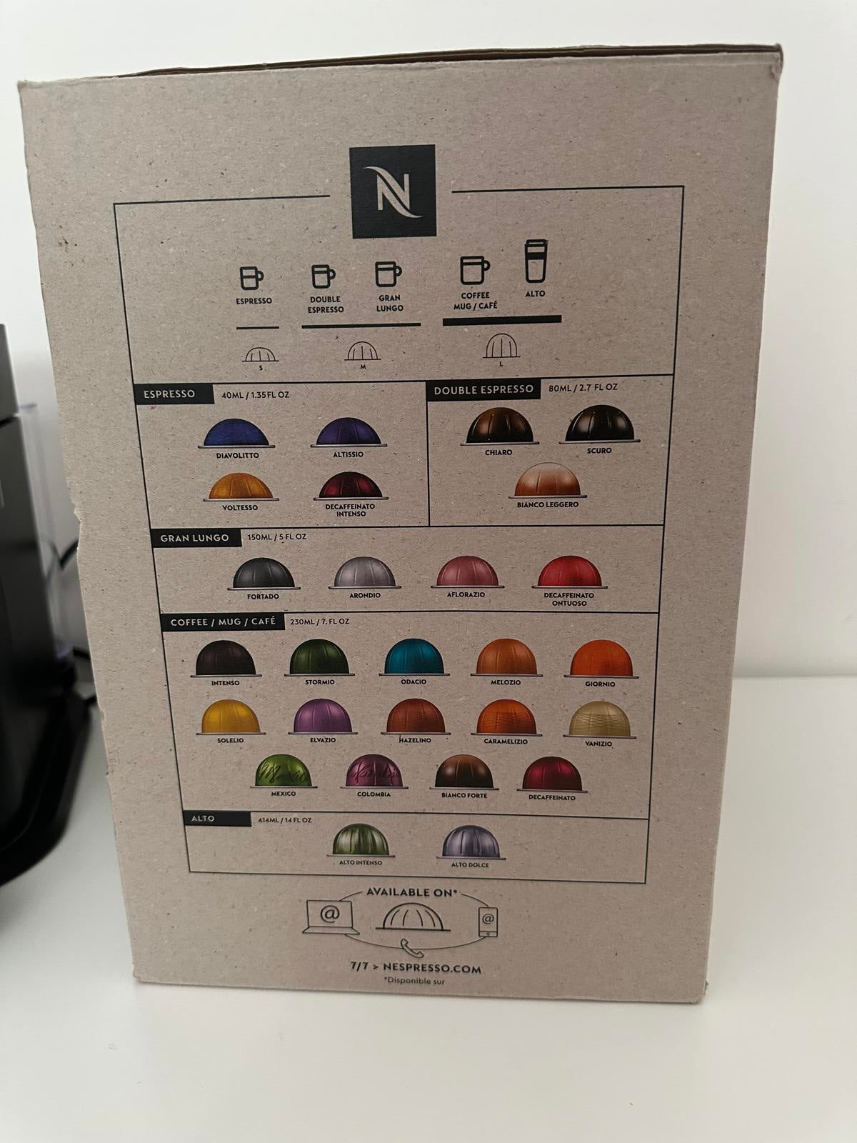 Nespresso Vertuo Next Coffee Machine – Chrome Black | With Box