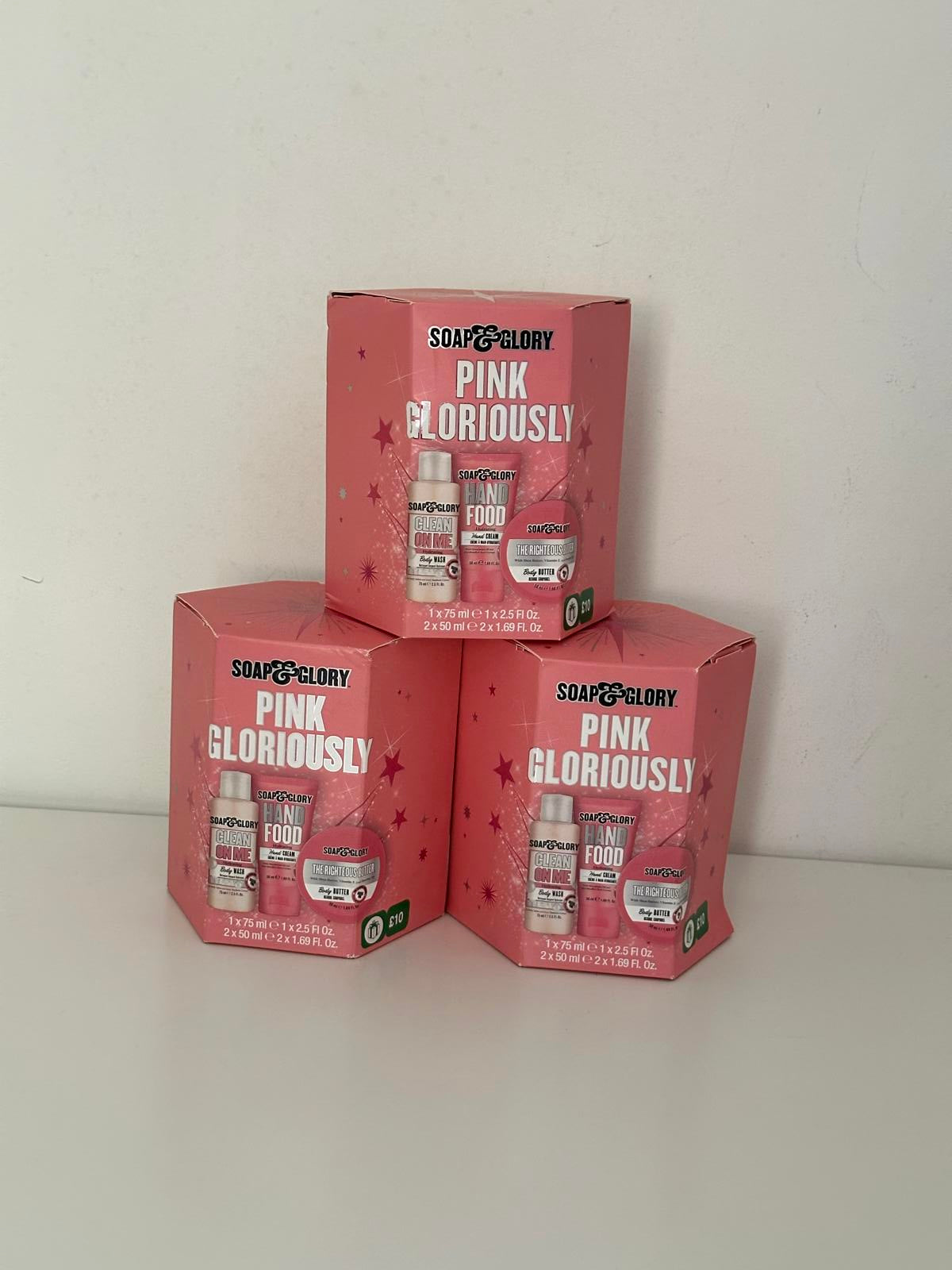 Soap & Glory Pink Gloriously Gift Set – Body Wash, Body Butter & Hand Cream Trio