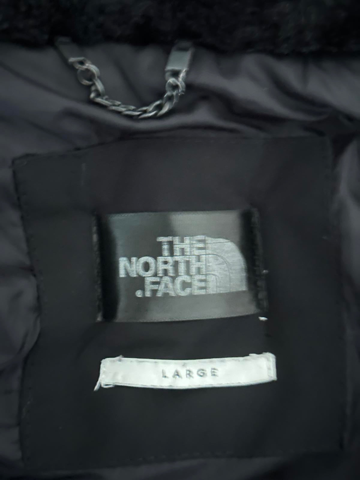 The North Face Black Puffer Jacket with Faux Fur Hood – Size L