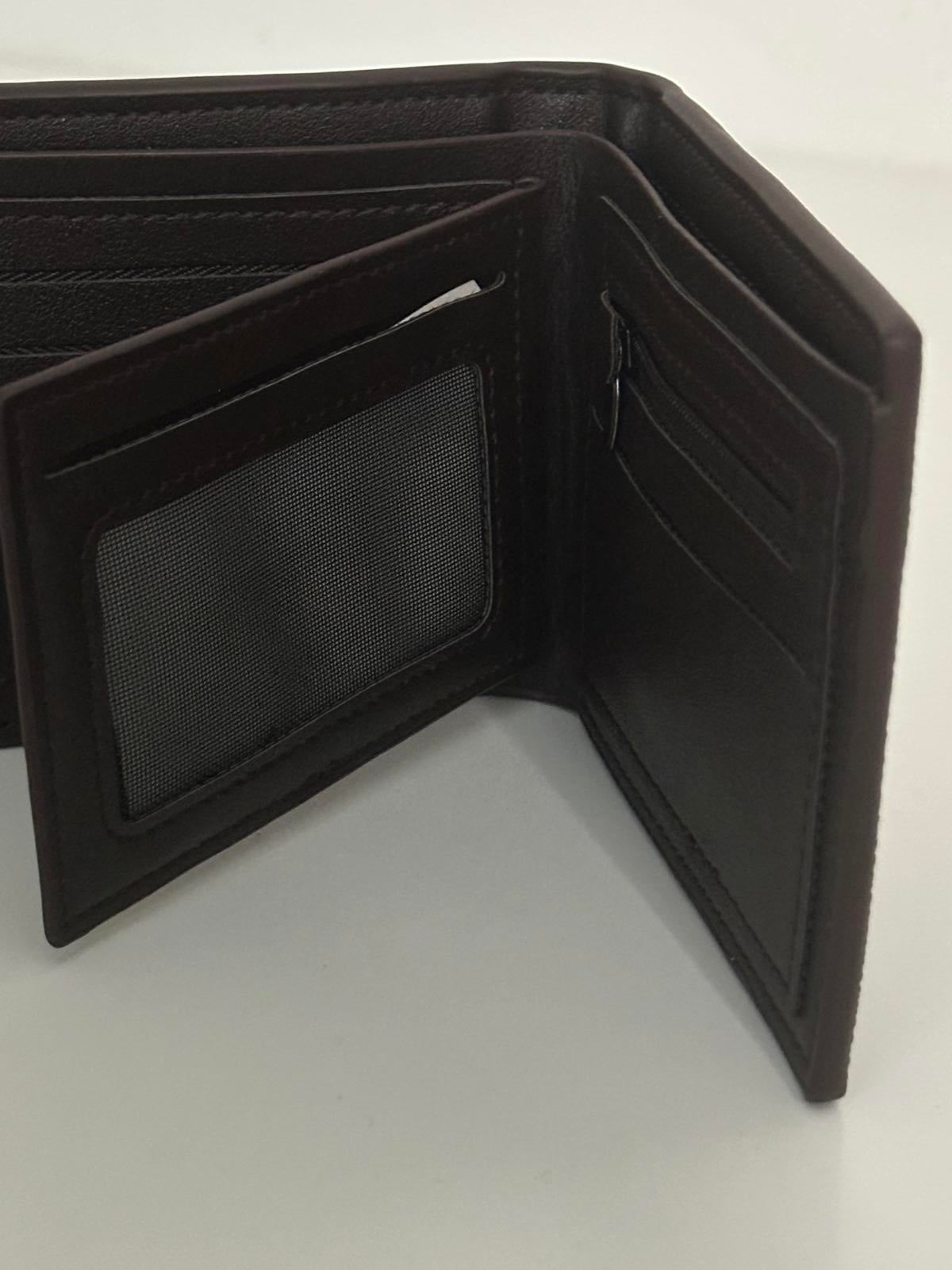 Brown Monogram Bi-Fold Wallet β Multiple Card Slots & Coin Pocket