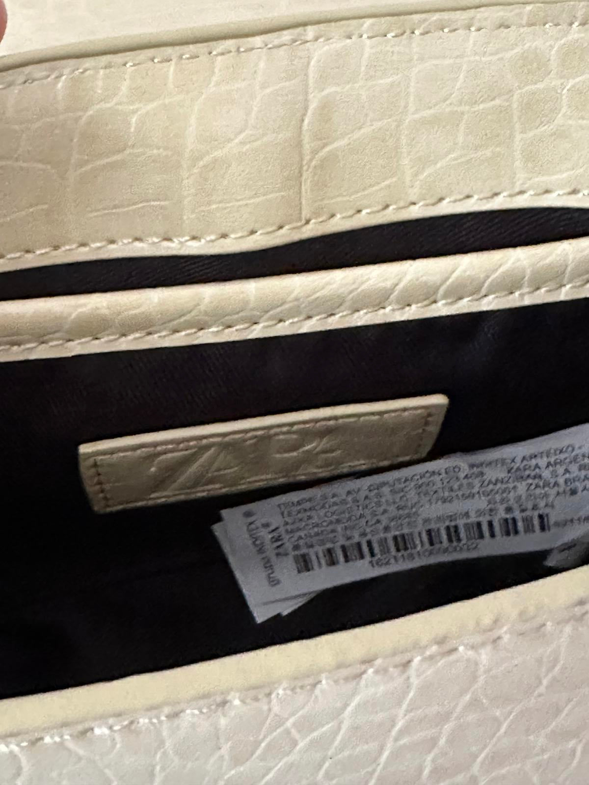 Zara Croc-Effect Shoulder Bag with Buckle Detail