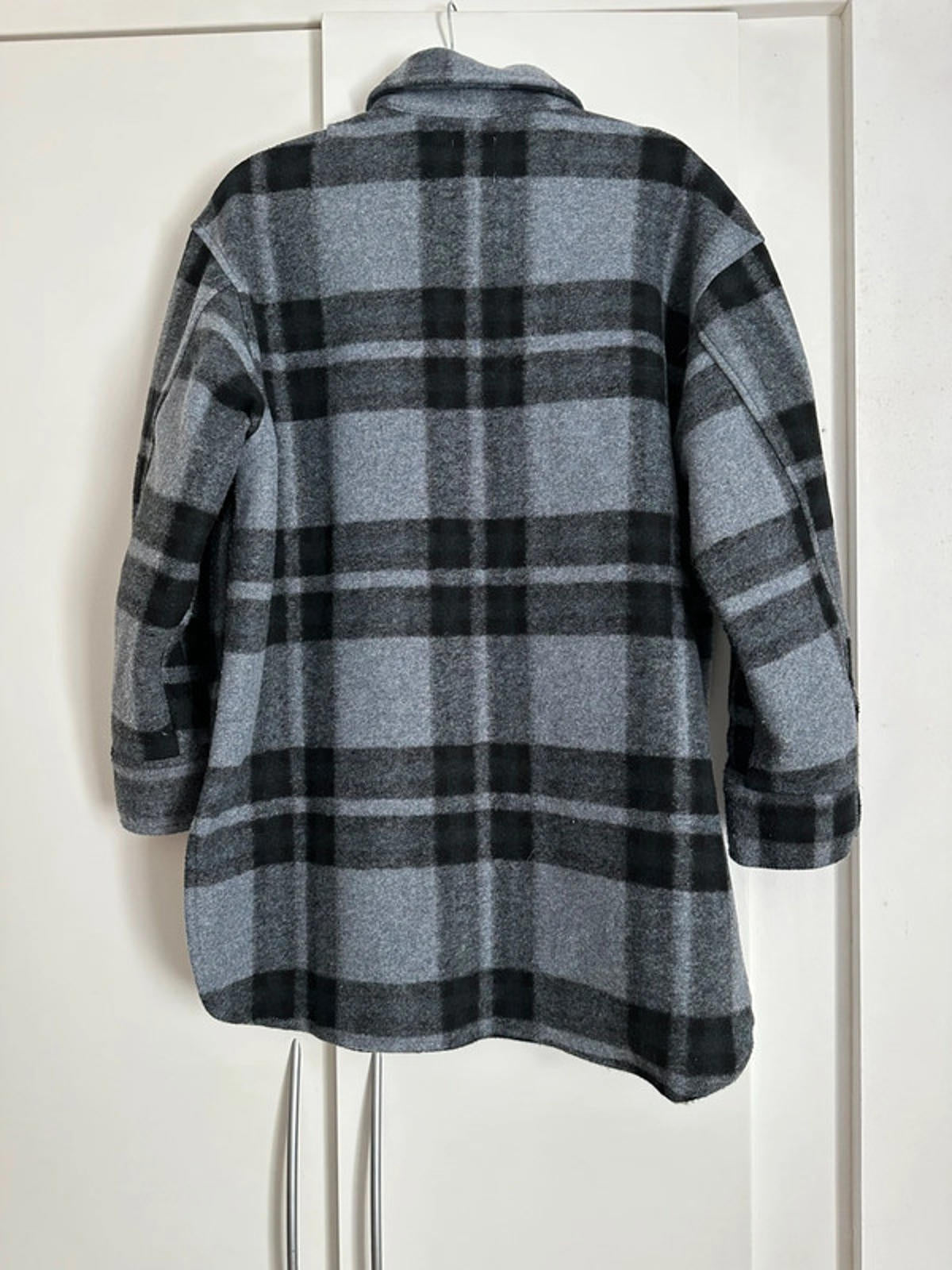 Grey and Black Plaid Flannel Shacket by H&M