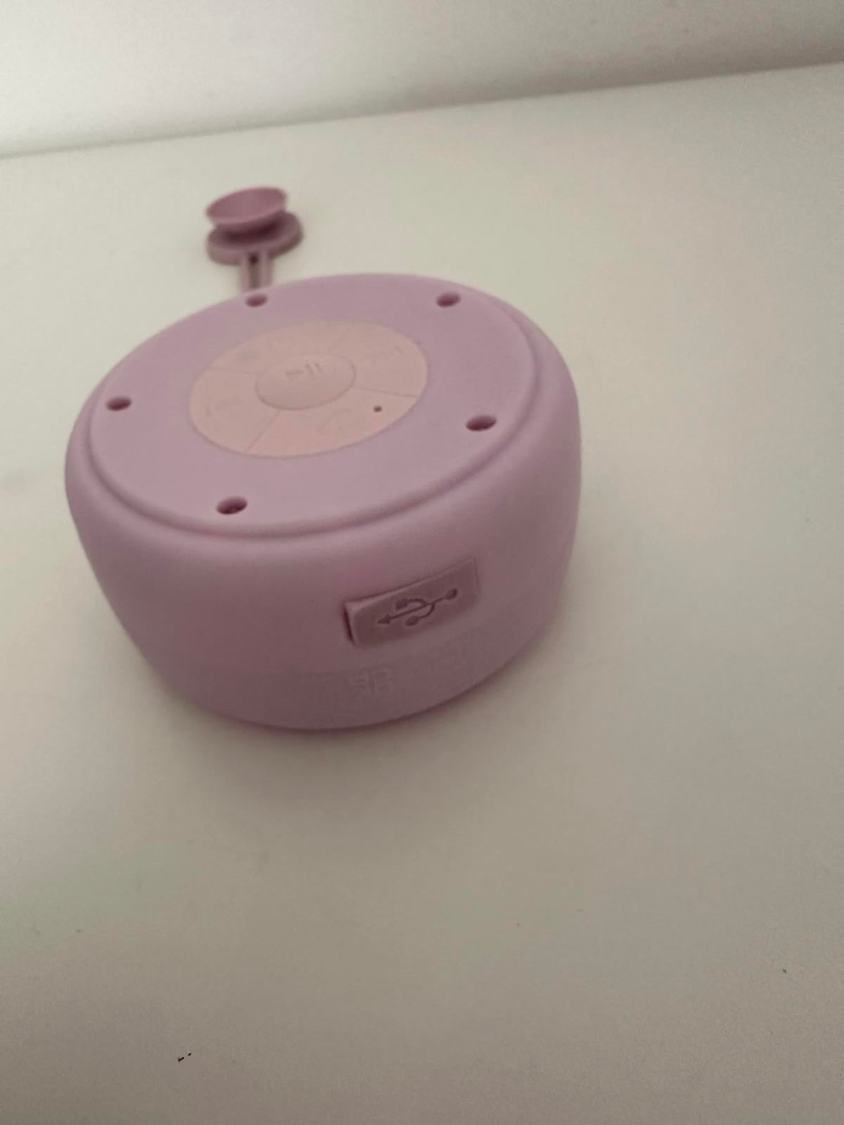 Portable Pink Bluetooth Shower Speaker with Suction & Strap