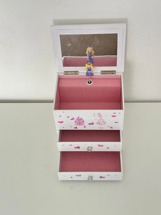 Princess Musical Jewellery Box with Drawers & Spinning Ballerina