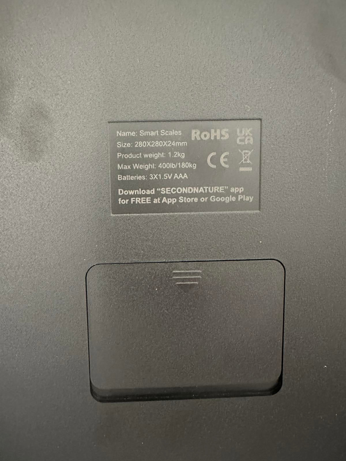 Second Nature Smart Bluetooth Body Scales – with App Connectivity