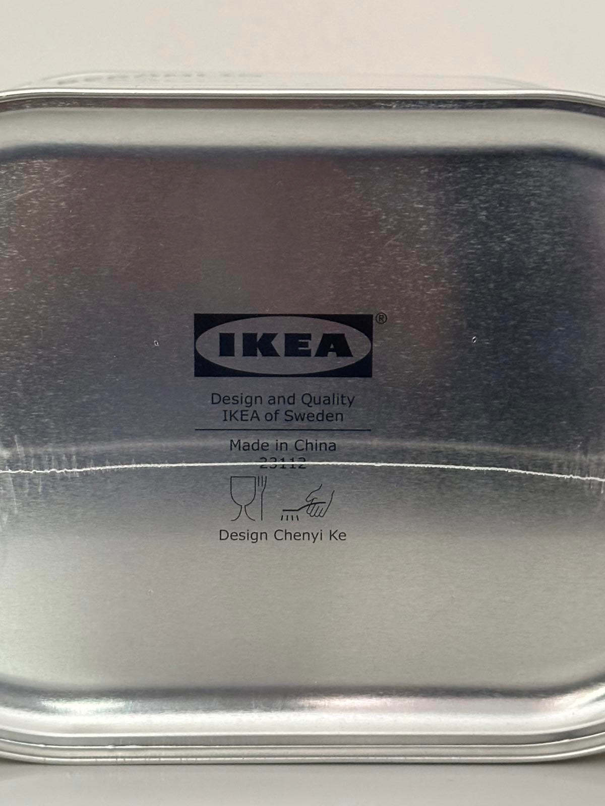 IKEA BERÖMLIG Beige Storage Tin – Modern Metal Kitchen/Household Box
