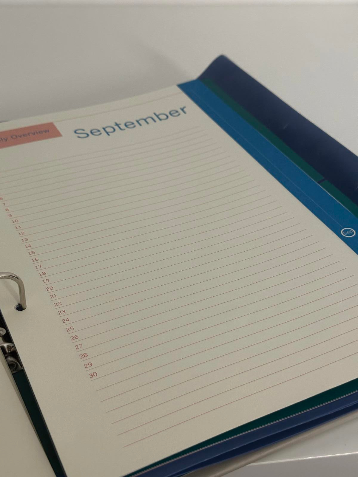 Quadro Ring Binder Organiser with Dividers & Diary Inserts