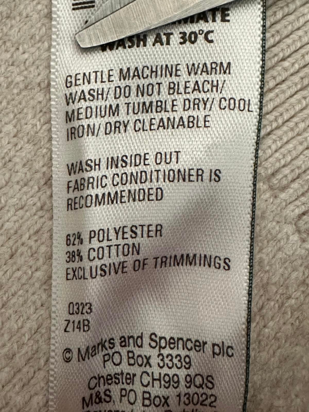 M&S Men’s Cotton Blend Textured Jumper – Dark beige