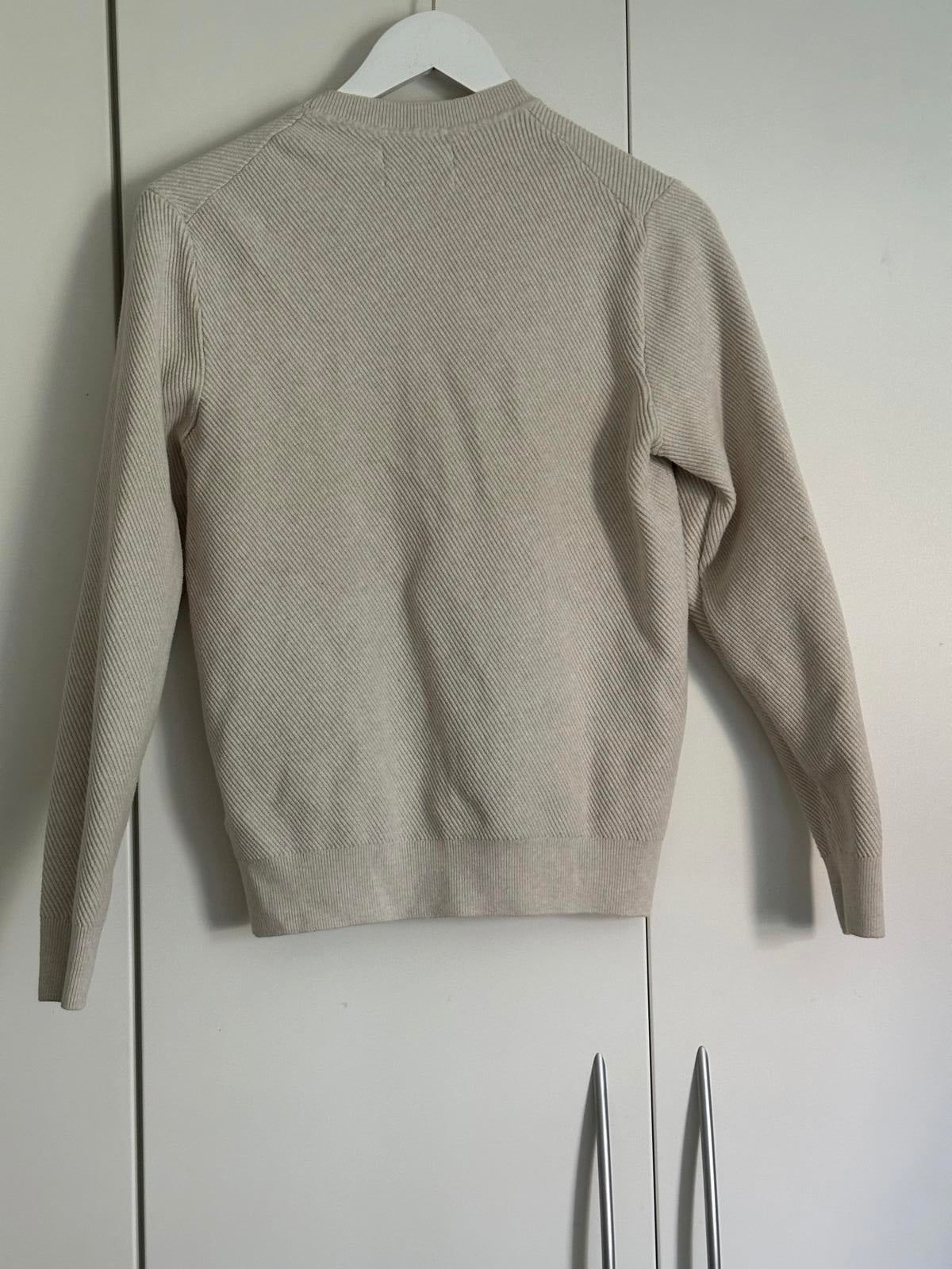 M&S Men’s Cotton Blend Textured Jumper – Dark beige