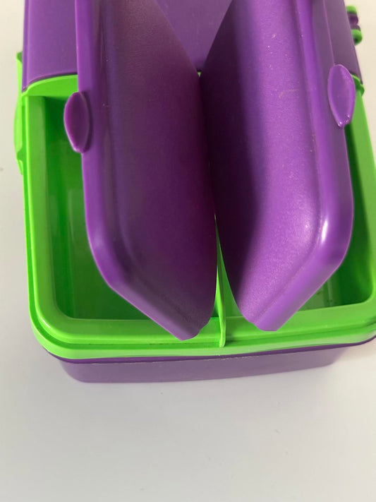 Sistema Slimline Quaddie Lunch Box – 1.5L BPA Free Purple/Green