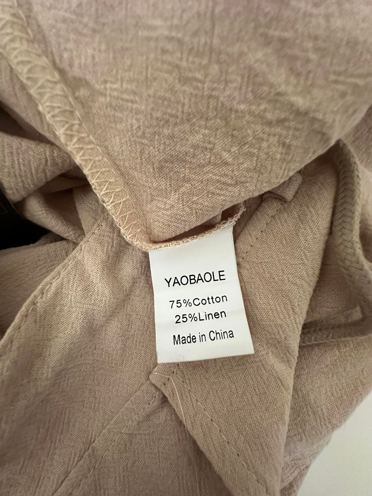 YAOBAOLE Classic Beige Shorts – Cotton & Linen Blend
