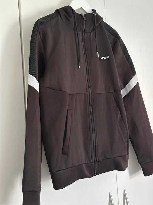 Kings Will Dream Black & White Panelled Zip Hoodie – XS