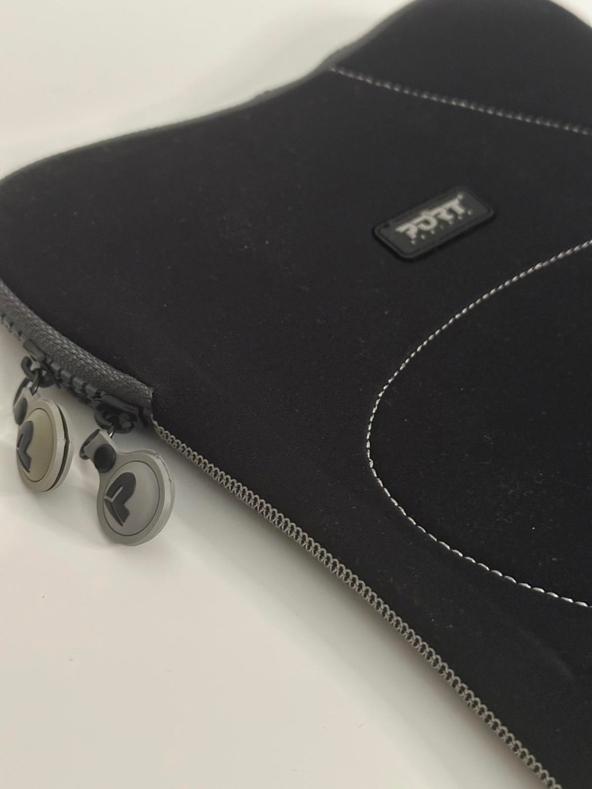 Port Black Laptop Sleeve – Lightweight Neoprene Case with Zip Closure