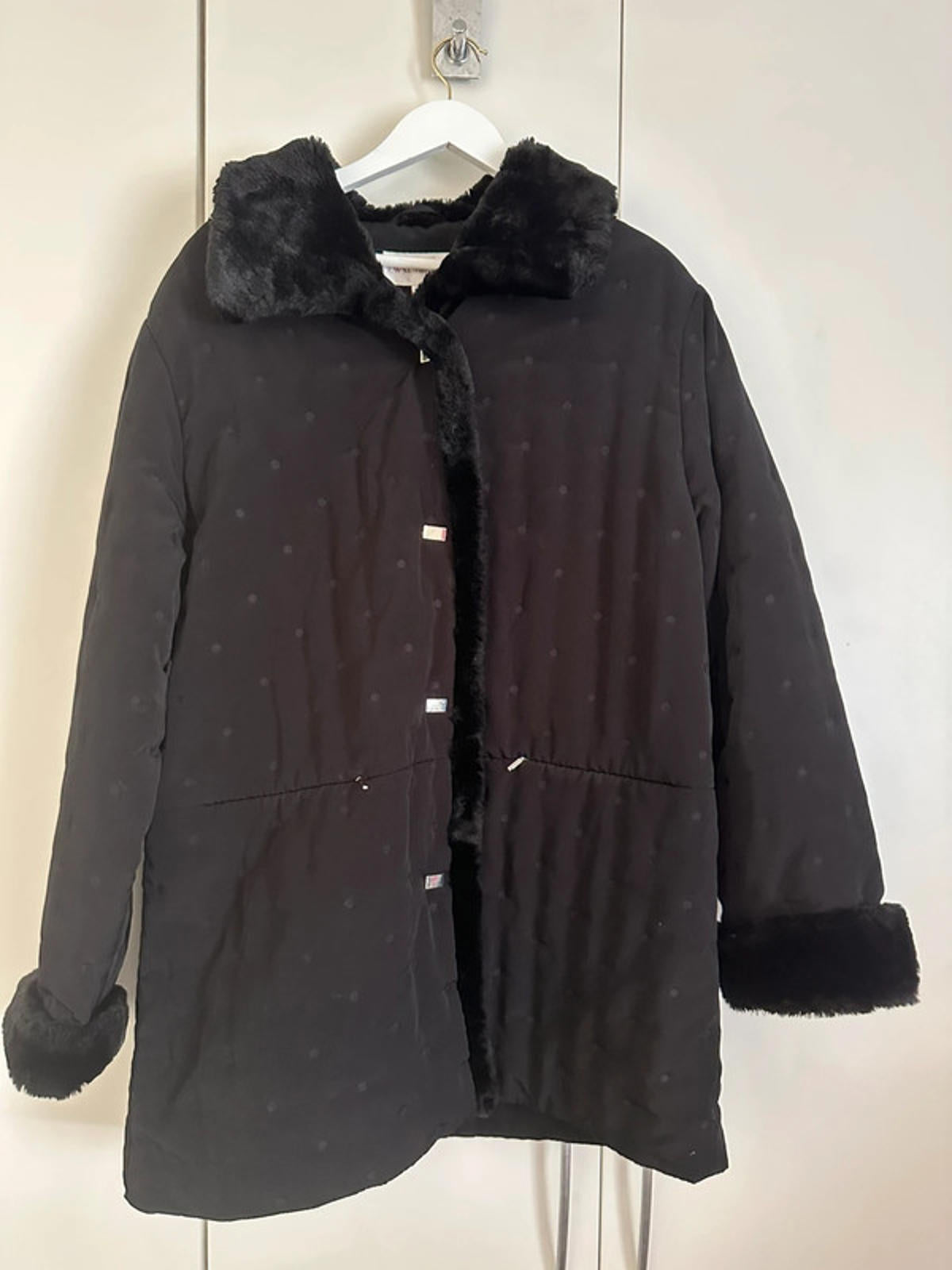 EWM Pure Classics Ladies Coat – Size 16 – Fur Trim & Leopard Print Lining