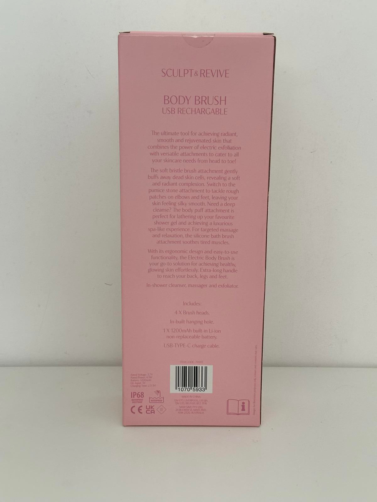 Sculpt & Revive USB Rechargeable Body Brush for Deep Cleansing & Exfoliation