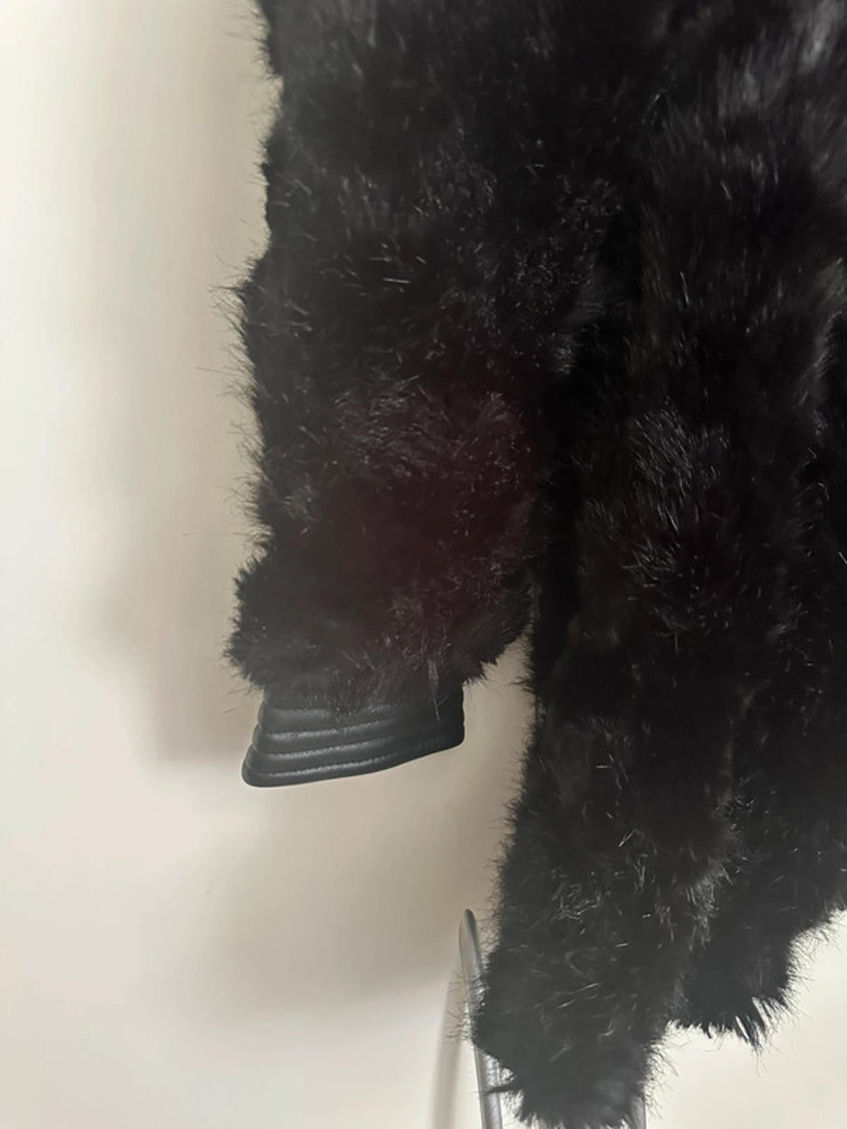 Stylish Faux Fur Black Coat