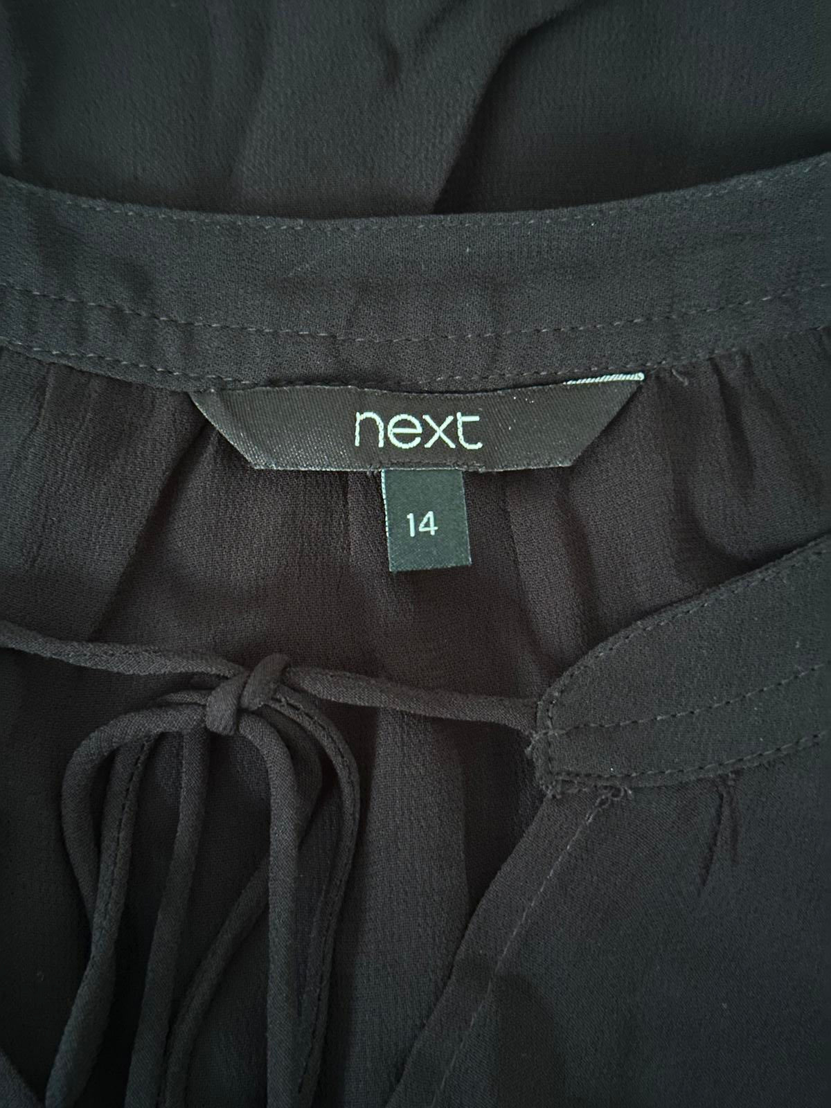 Next Black Sheer Long Sleeve Blouse – Size 14