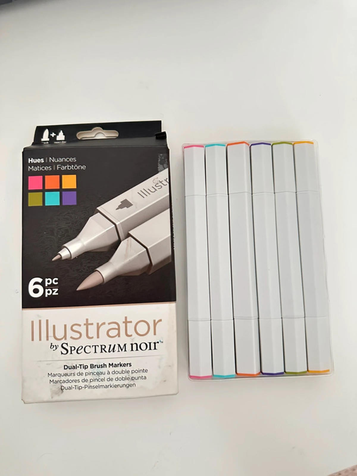 Spectrum Noir Illustrator Dual-Tip Brush Markers - 6 Pack