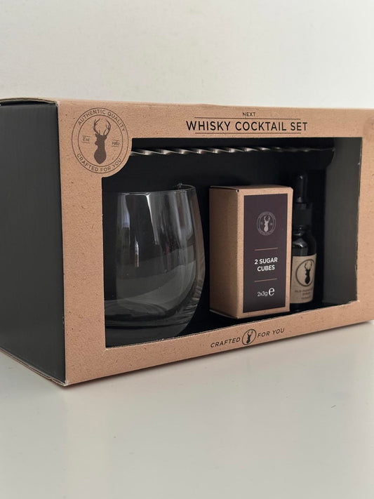 Next Whisky Cocktail Gift Set – Glass, Sugar Cubes & Syrup