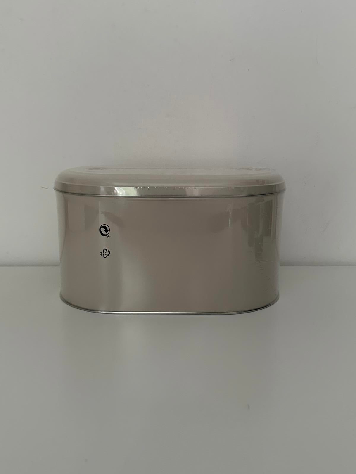 IKEA BERÖMLIG Beige Storage Tin – Modern Metal Kitchen/Household Box