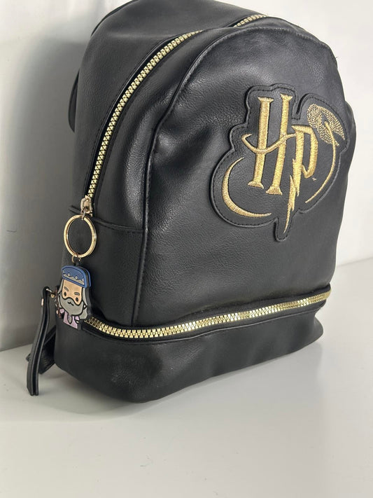 Harry Potter Black Faux Leather Mini Backpack
