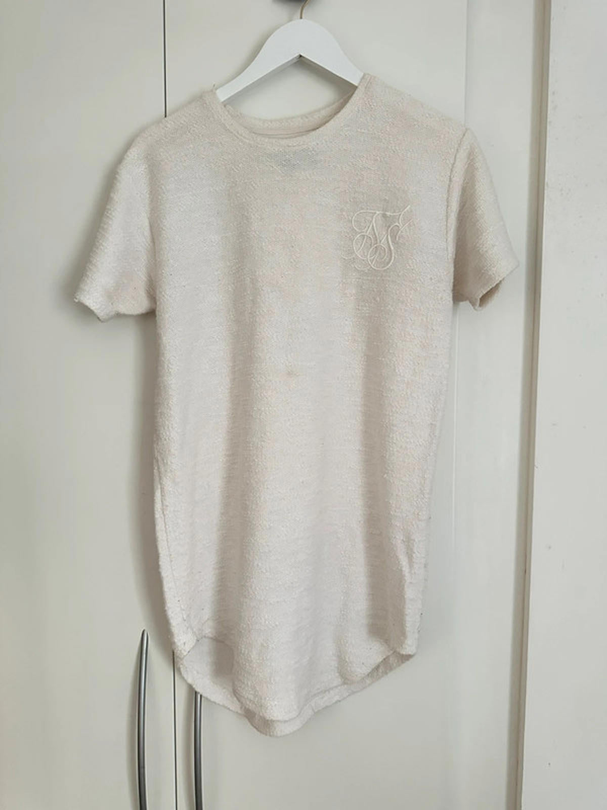 SikSilk Men's Short Sleeve T-Shirt in Cream