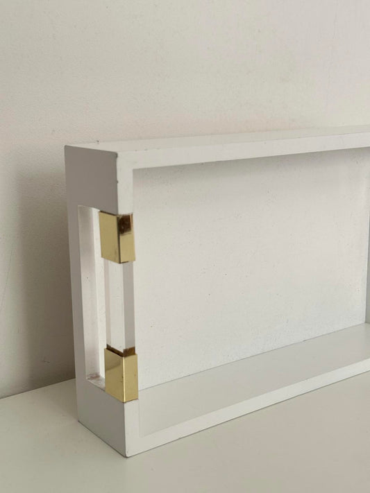 Modern White & Gold Acrylic Edge Decorative Tray
