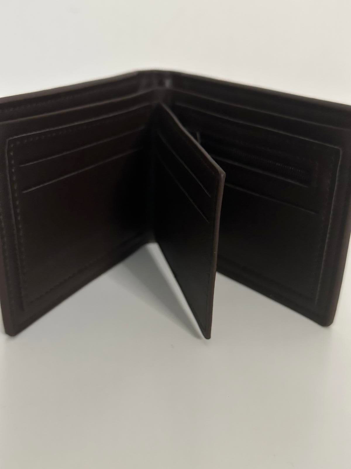 Brown Monogram Bi-Fold Wallet β Multiple Card Slots & Coin Pocket