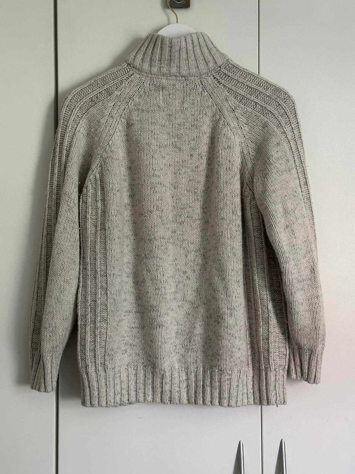 M&S Collection Winter White Half Zip Knit Jumper – Small