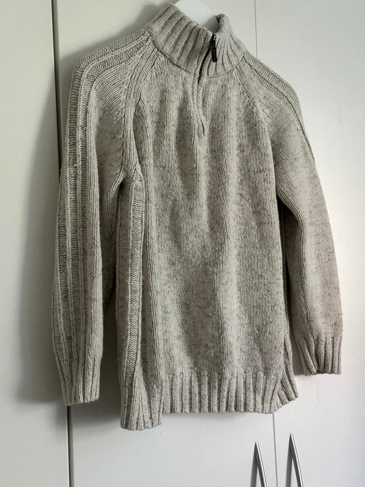 M&S Collection Winter White Half Zip Knit Jumper – Small